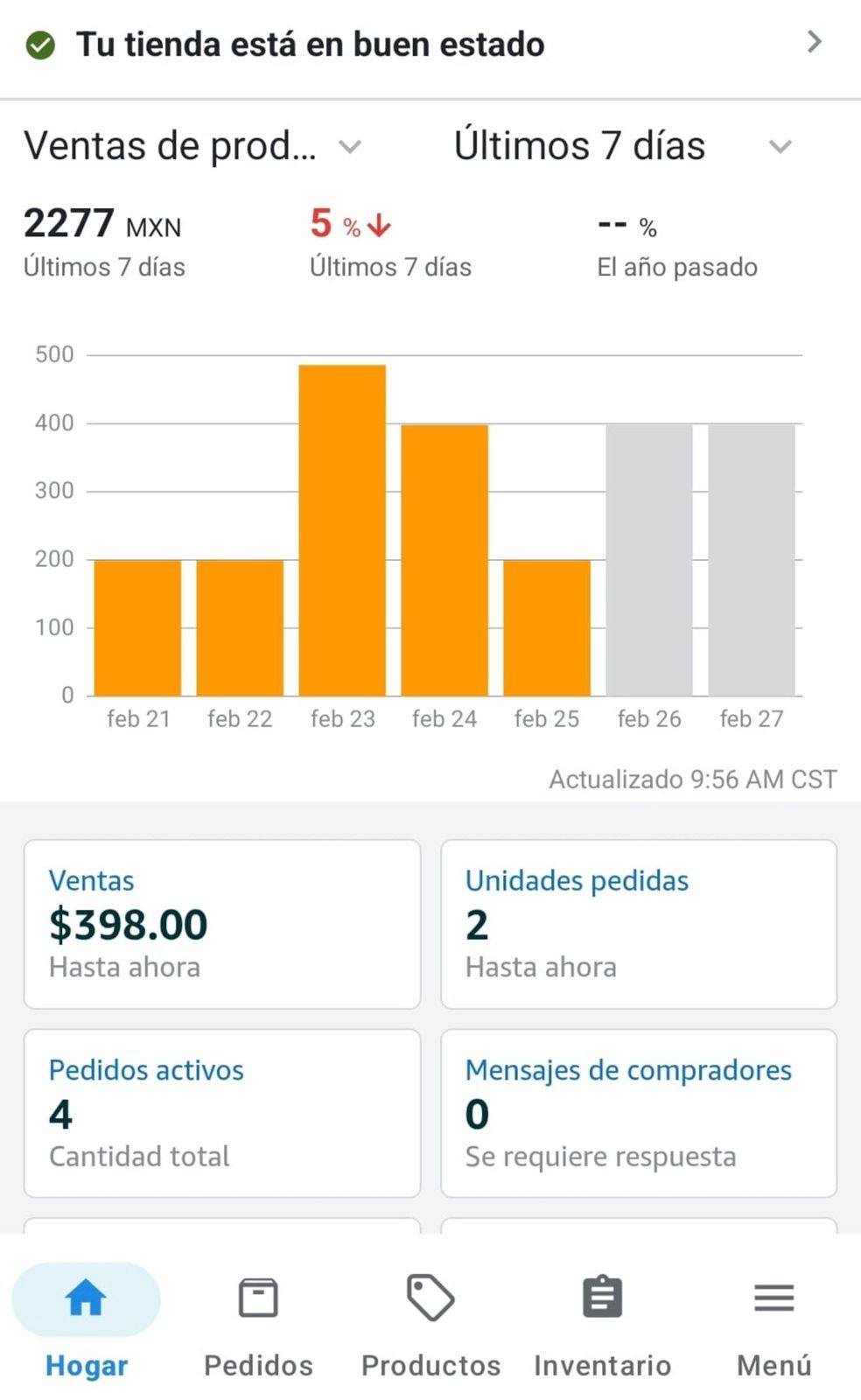 Captura de venta de alumno: sus primeras ventas
